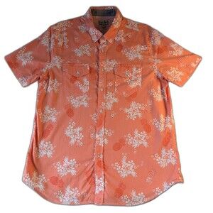Chip & Pepper Men's Peach Colored Hawaiian Shirt Size XL Luau EUC